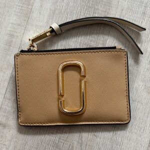 Marc Jacobs Gold Accent Tan Card Holder